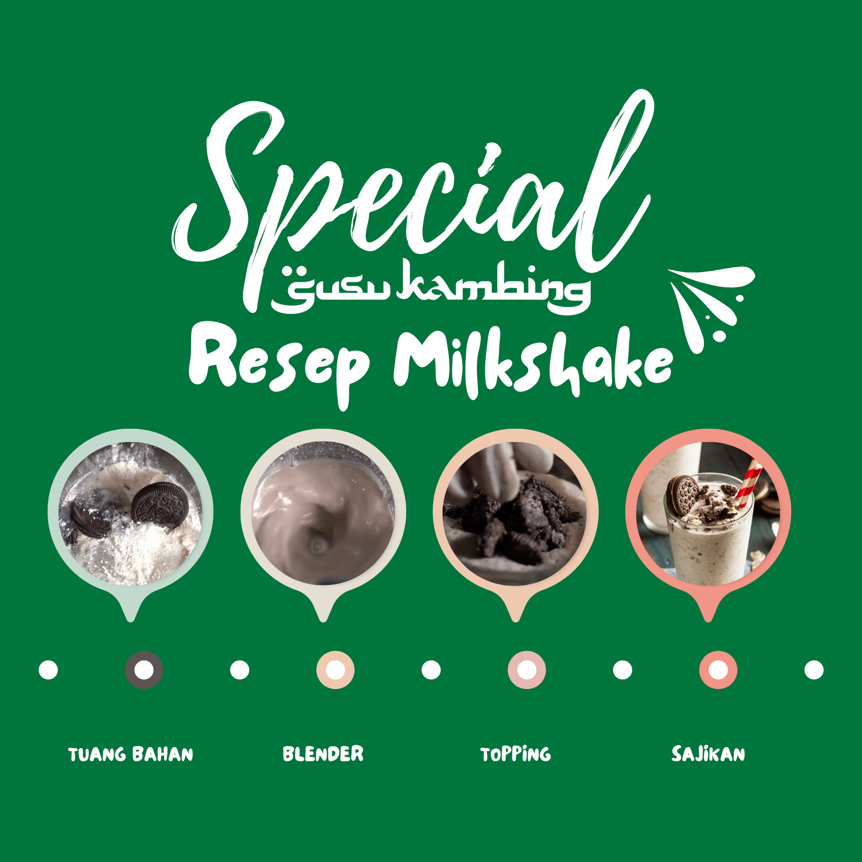 Berikut adalah resep milkshake ala Susu Kambing Merapi.