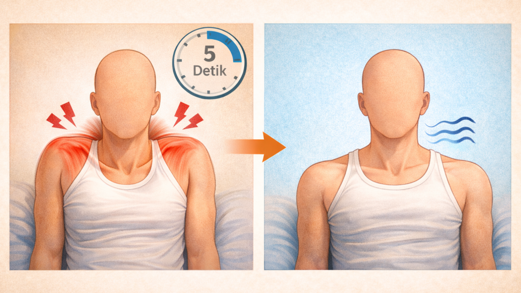 Ilustrasi Progressive Muscle Relaxation Area Bahu dan Perut