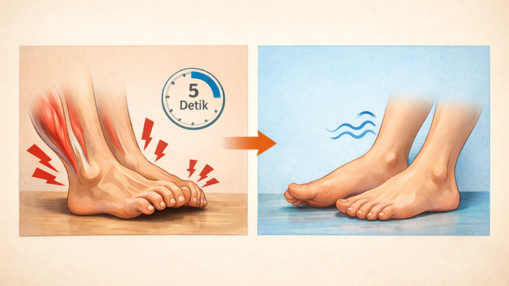 Ilustrasi Progressive Muscle Relaxation Area Kaki