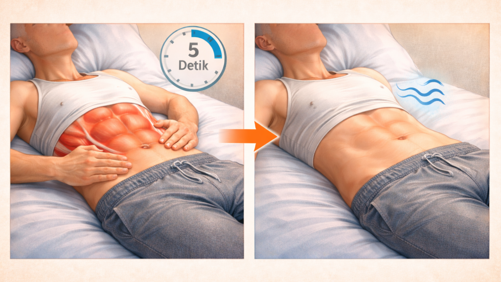 Ilustrasi Progressive Muscle Relaxation Area Perut